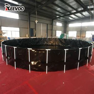 गोल पोर्टेबल पीवीसी मछली पालन टैंक